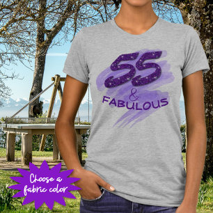 T-shirt Typographie des Parties scintillant violettes 55 e