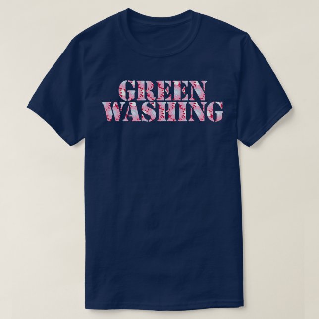 T-shirt Typographie du lavage au vert rose (Design devant)