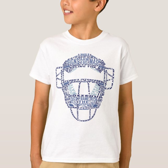 T-shirt Typographie du masque de baseball (Devant)