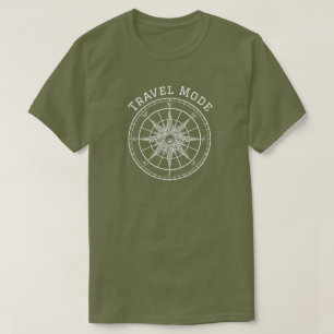 T-shirt Typographie du mode voyage, Boussole vintage, Mini