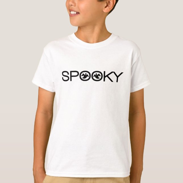T-shirt Typographie éffrayante Halloween fille Tee (Devant)