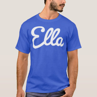 T-shirt Typographie Ella Script cursif blanc