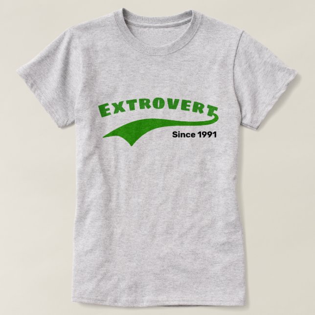 T-shirt Typographie Extrovert Swoosh Date personnalisée (Design devant)