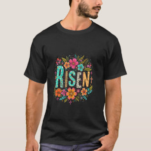 T-shirt Typographie florale de Pâques RESSUSCITÉ