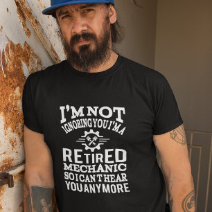 T-shirt Typographie mécanique à la retraite Funny Sarcasti