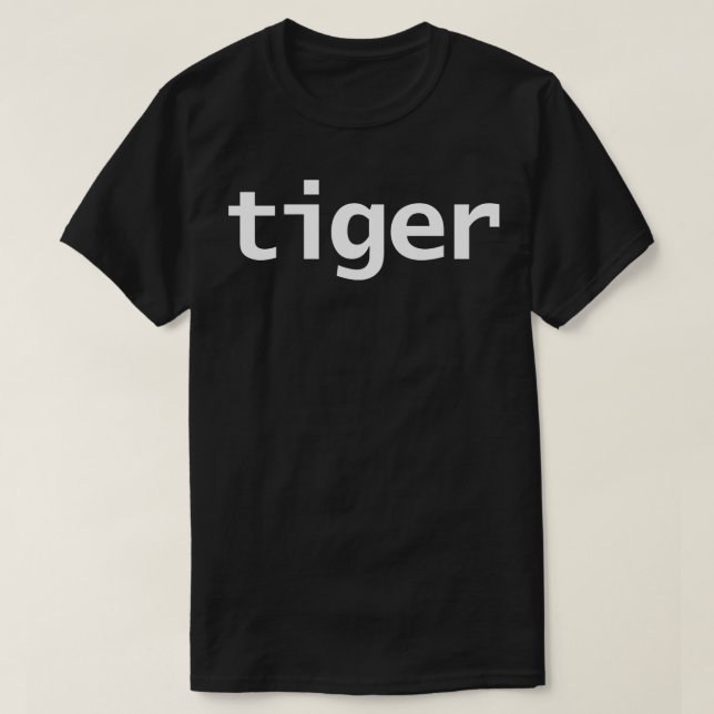 T-shirt Typographie minimale du tigre Texte blanc (Design devant)