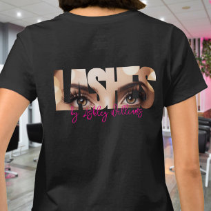 T-shirt Typographie moderne "LASHES by" artiste de cils