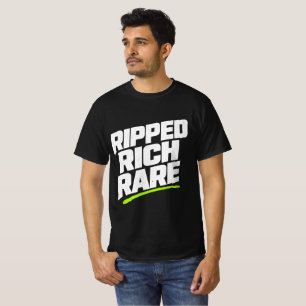 T-shirt Typographie Motivationnelle Rare Riche Déchirée