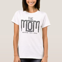 T-shirt Typographie noir blanc Personnalisé Maman