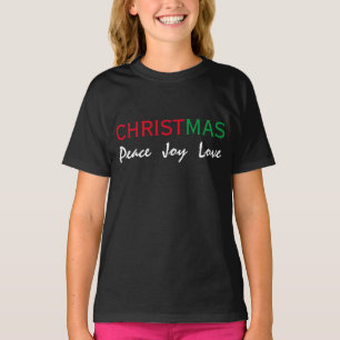T-SHIRT TYPOGRAPHIE PAIX JOIE AMOUR NOËL
