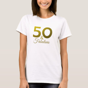 T-shirt Typographie Parties scintillant Or 50 Et Fabuleux