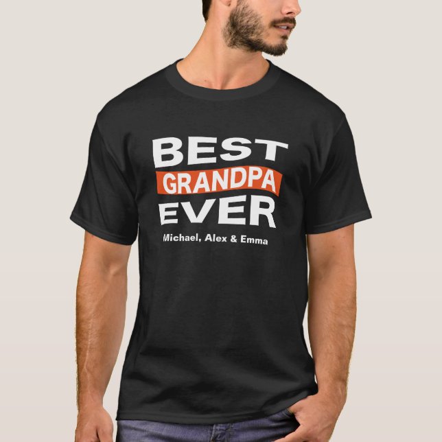 T-shirt Typographie personnalisée du meilleur grand-père (Devant)