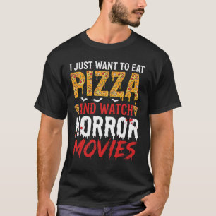 T-shirt Typographie Pizza Halloween et Films d'Horreur