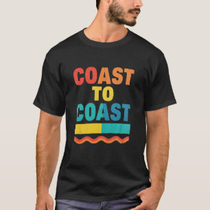 T-shirt Typographie Rétro Coucher de Soleil de Côte à Côte