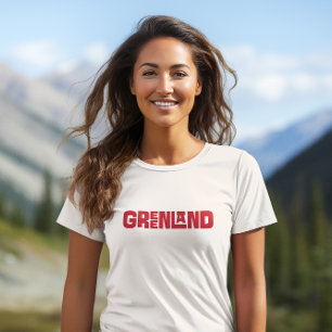 T-shirt Typographie rouge du Groenland Kalaallit Nunaat