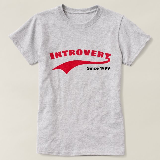 T-shirt Typographie Rouge Introvertie Swoosh Date personna (Design devant)