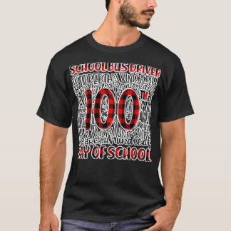T-shirt Typographie Rouge Plaid 100e Jour De