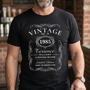 T-shirt Typographie tendance noir et blanc pour anniversai