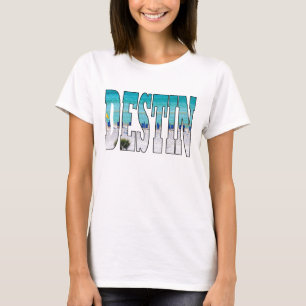 T-shirt Typographie unique de photo de plage de Destin