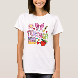 T-shirt typographique coloré et mignon pour enseig