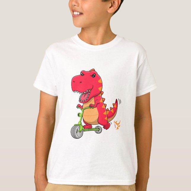 T-shirt Tyrannosaurus rex T-rex Dinosaur équitation Un Sco (Devant)