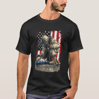 T-shirt U. Drapeau Vétéran Merci Mémorial militaire d'amor