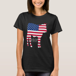 T-shirt U S A Beef Prouve Bull Drapeau Carnivore