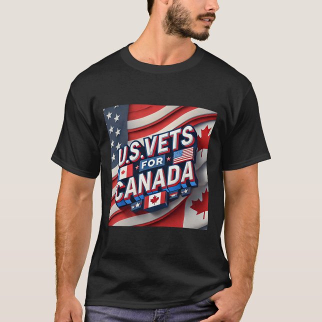 T-shirt U.s. Vets For Canada Brothers In Arms Sticker  (Devant)