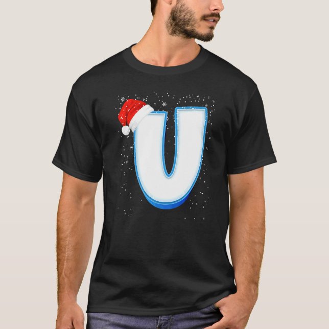 T-shirt U Snowy Capital Christmas Monogramme Alphabet Lett (Devant)