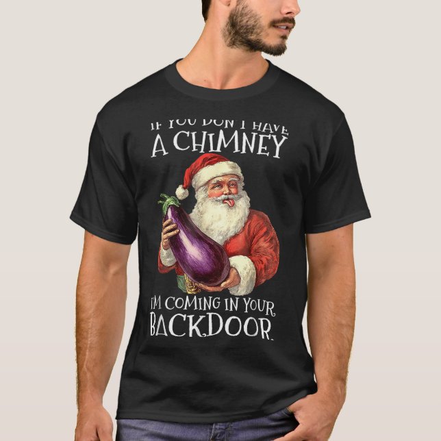 T-shirt Ual Innuendo Santa Rude Christmas  (Devant)