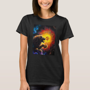 T-shirt ÜBERMENSCH LION vs Dragon Nietzche impressionnoni
