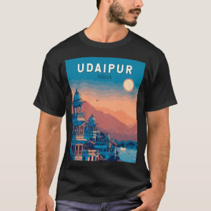 T-shirt Udaipur Inde Illustration Voyage Art Vintage