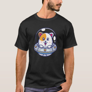 T-shirt Ufchats I Chat Cute Kitten Espace Vaisseau Enfants
