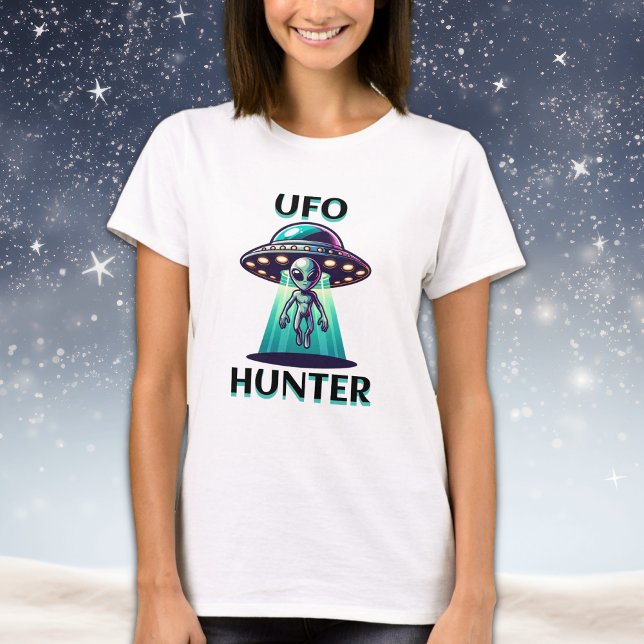 T-shirt UFO Hunter | Ai Art avec UFO et Alien (Créateur téléchargé)