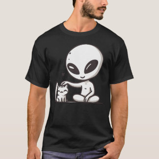 T-shirt Ufo tendance Chemise Rétro Aliens amis Teeca graph