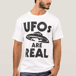 T-shirt UFOs SONT VRAI texte noir