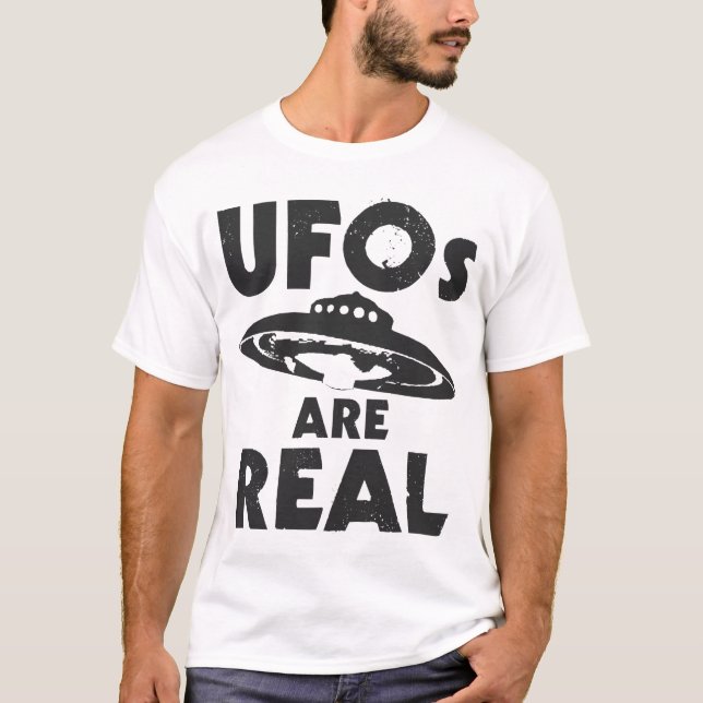 T-shirt UFOs SONT VRAI texte noir (Devant)