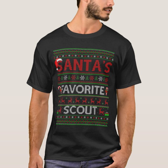 T-shirt Ugly Xmas Lighting Santas Favorite Scout Christmas (Devant)