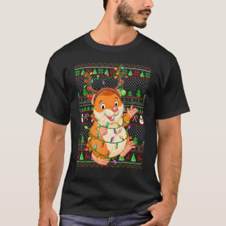 T-shirt Ugly Xmas Sweater Style Lighting Hamster Christmas