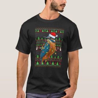 T-shirt Ugly Xmas Sweater Style Lighting Kingfisher Bird C