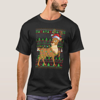 T-shirt Ugly Xmas Sweater Style Lighting Reindeer Christma