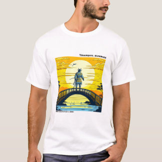 T-shirt Ukiyo-e bois jaune et noir nature