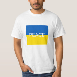 T-shirt Ukraine bleu de paix jaune drapeau de texte person