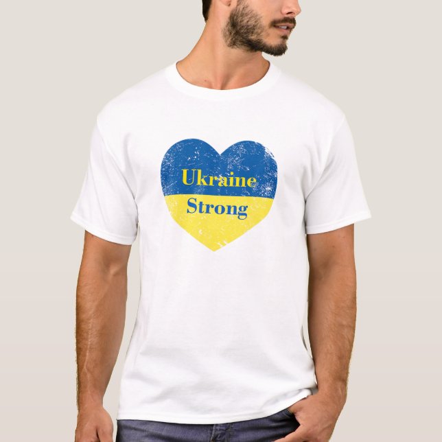 T-shirt Ukraine Coeur fort - Ukraine Vêtements forts (Devant)
