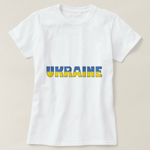 T-shirt Ukraine Coeurs Typographie Pays Drapeau Couleurs