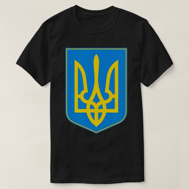 T-shirt Ukraine Crest Symbol Support Blue Yellow  (Design devant)