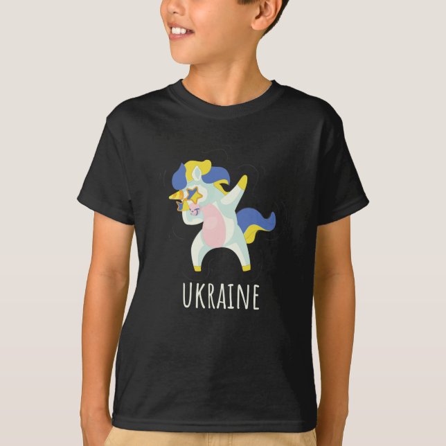 T-shirt Ukraine Dabbing Dabbing Unicorne (Devant)