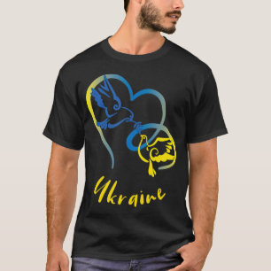 T-shirt Ukraine Drapeau couleurs Paix Doves et Coeurs Paix