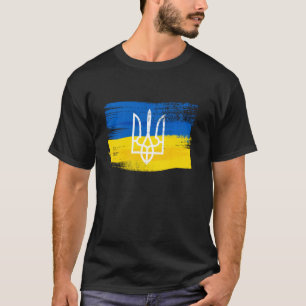 T-shirt Ukraine Drapeau Et Armoiries Peints Pam Ukrainien