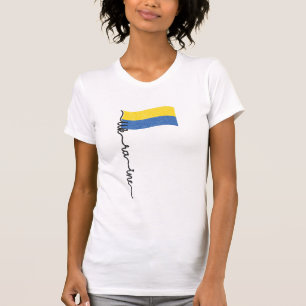 T-shirt Ukraine Drapeau Signature Design, Symbole sur Flag